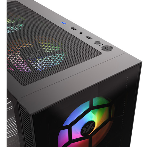 Gabinete Gamer Xyz Airone 200 Glass Negro Y Blanco Negro Y Blanco