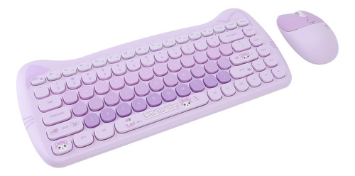 Conjunto De Teclado E Mouse 2.4g Sem Fio De 84 Teclas E 4 Te
