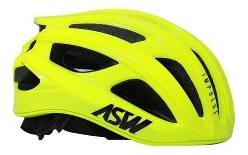 Capacete Asw Bike Ciclismo Impulse Amarelo Fluor In Mold Tamanho G - Gg