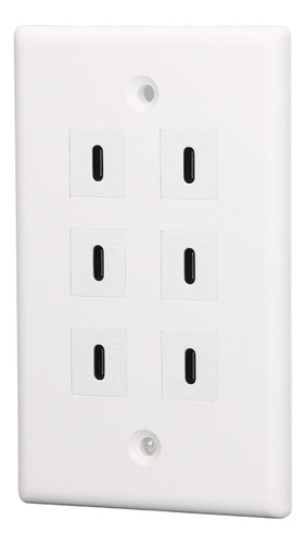 Enchufe Usb De 6 Puertos, Receptáculo Tipo C, Ancho De Pared