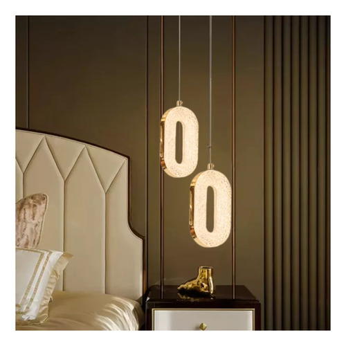 Lustre Dourado Led Qd05168 3000k 8w Teto Sindora