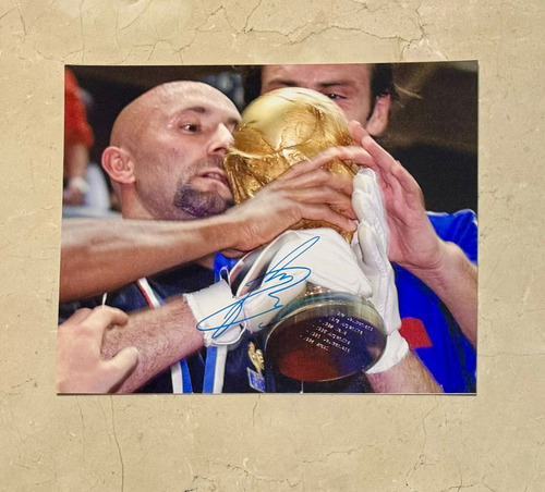 Foto Firmada Fabien Barthez Francia 1998 Manchester United 