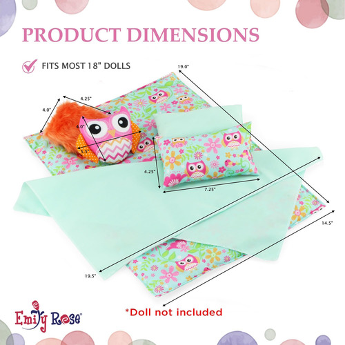 Juego De Ropa De Cama Emily Rose, Muñeca De 18 Pulgadas, Dis