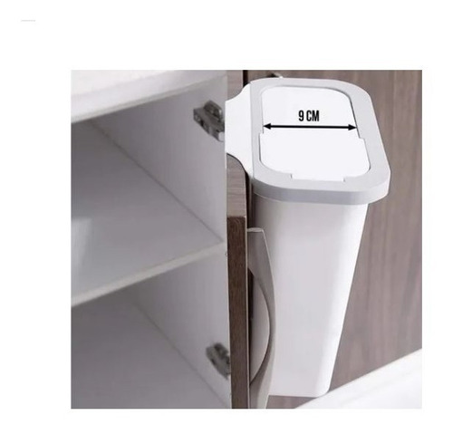 Imagen 3 de 5 de Basurera Cocina Portátil Con Tapa Color Blanca 0 Gris 5 Lt