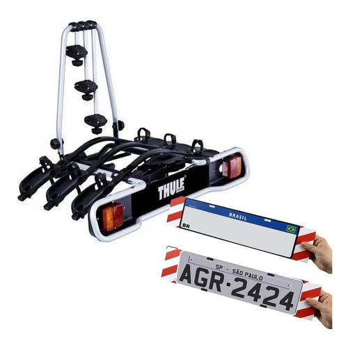 Suporte Para Engate 3 Bike Thule Euroride 943 + Placa Brinde