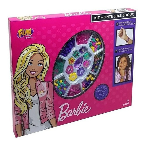 Conjunto De Miçangas Barbie Monte Suas Bijoux Fun F0028-1