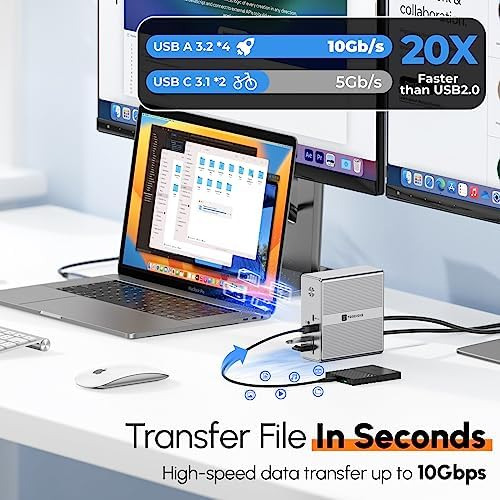 Tobenone Displaylink Docking Station Monitor Triple Con Adap