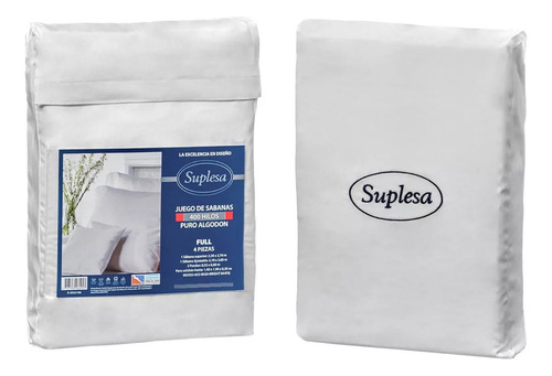 Juego De Sábanas Suplesa 400 Hilos Queen 100% Algodón White