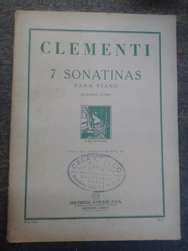 Imagen 1 de 3 de 7 Sonatinas Para Piano * Muzio Clementi * Ricordi *