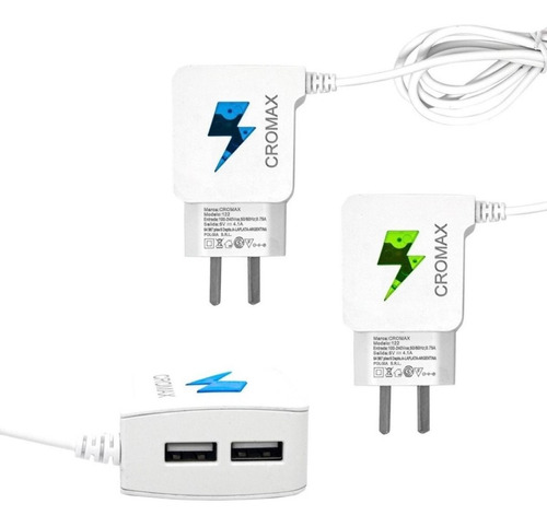 Cargador Para iPhone 4.1a Mas 2 Salidas Usb Carga Rapida