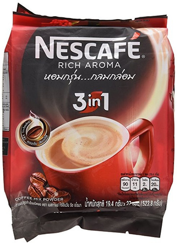 Nescafé 3 En 1 Rico Aroma De Café Instantáneo 27 Sticks (27x