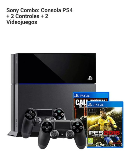 Consola Ps4 + 2 Controles + 2 Videojuegos