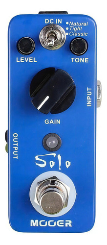 Pedal Distorção Guitarra Mooer Solo Distortion True Bypass Cor Azul