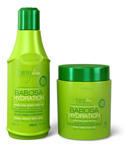 Kit Babosa No Cabelo Forever Liss Com Shampoo 300ml E Máscar