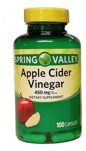 Vinagre de maçã Spring Valley 450 mg 100 cápsulas, sabor sem sabor