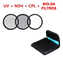 Comprar Kit De Filtros Camara Uv + Cpl + Nd4 Con Bolso 72mm