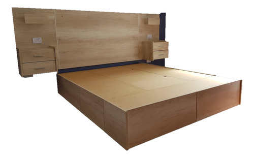 Combo Cabecera Respaldo 2 Caj /cama Box Con Cajones 180x2