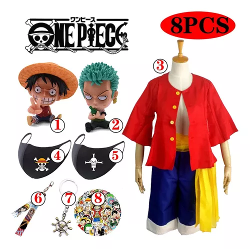 Trajes De Roupa De Cosplay Luffy De Uma Peça+máscara+figura