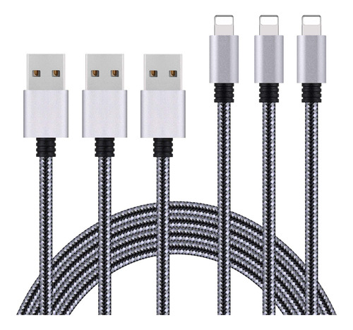 Everdigi - Cargador Para iPhone, Paquete De 3 Cables Lightni