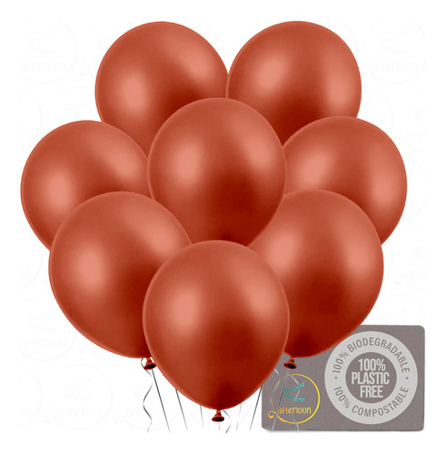 Globos Biodegradables De Postloón Perlado Rojo 12 Enqel