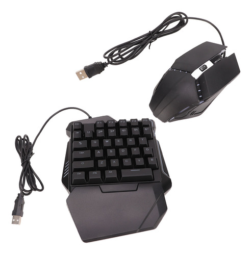 Juego De Teclado Y Ratón Con Cable Para Una Mano, 35 Teclas,