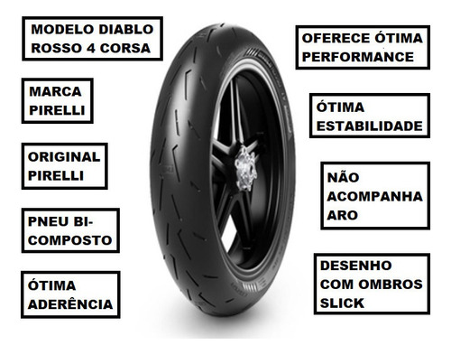 Pneu Pirelli Dianteiro 120/70-17 Tl Rosso 4 Corsa Xdiavel S