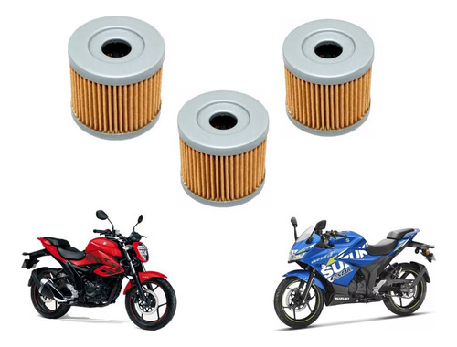 Filtro De Aceite Suzuki Gixxer 150 Sf Incluye 3 Piezas