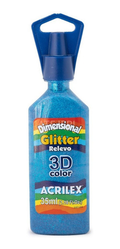 Imagen 2 de 3 de Pintura Acrilex Glitter Para Tela X 35 Ml X Unidad