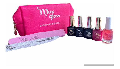 Kit Esmalte Semipermanente Portacosmetico Maxglow Manicura