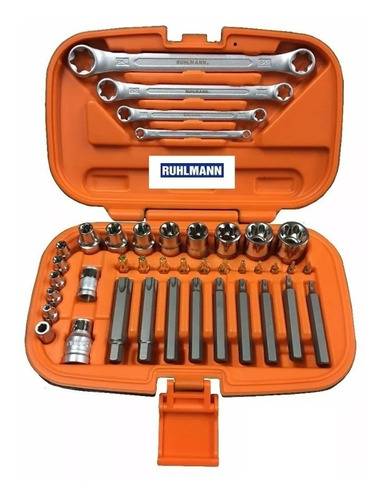 Juego De Tubos Y Puntas Torx 41 Piezas Ruhlmann Profesional