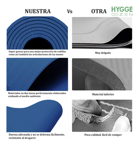 Mat De Yoga Tpe 5 Mm Hyggefit Con Correa 173 X 61 Cm 63090