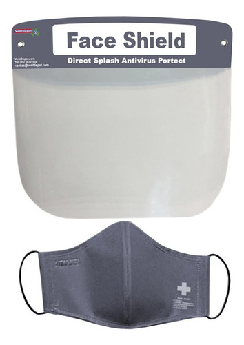 Venta De Tapabocas Y Caretas , Mxash-025, Kit, 1 Pza, Caret Color Gris Oxford