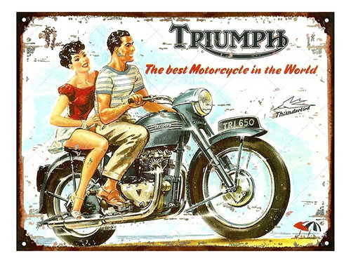 Cartel De Chapa Triumph Tri 650 Y277