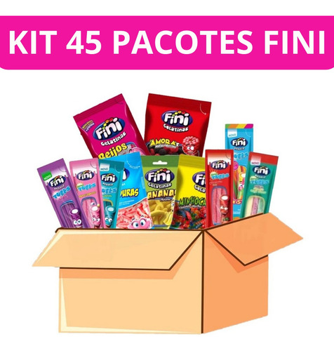 Kit 45 Pacotes De Bala Fini Sabores Sortidos 15g