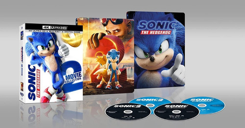 4k Ultra Hd + Blu-ray Sonic The Hedgehog 1 & 2 / Steelbook