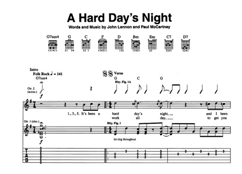 Libro The Beatles * A Hard Day`s Nigth Para Guitarra