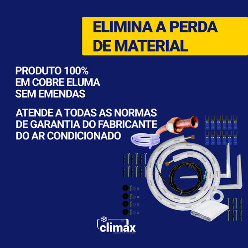 Kit Instalação Ar Inverter 9000/12000 Btus 4m Pp 6 Vias 2.5