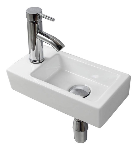 Lavabo Colgante Rectangular Cerámico - Pequeño - Derecha (iz