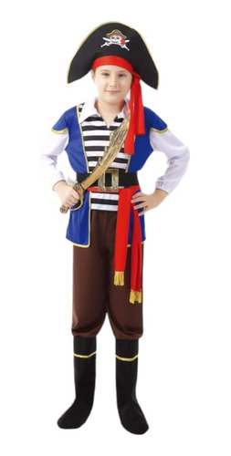 Disfraz Niño De Pirata Halloween Talla 4/6 Al 11-14