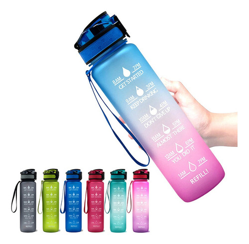 Botella De Agua Deportiva Con Marcador De Tiempo Libre De Bp