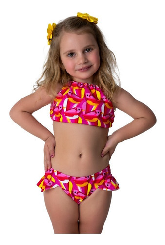 Biquíni Infantil Cropped Lycra Roupas Meninas Moda Praia Mercadolivre