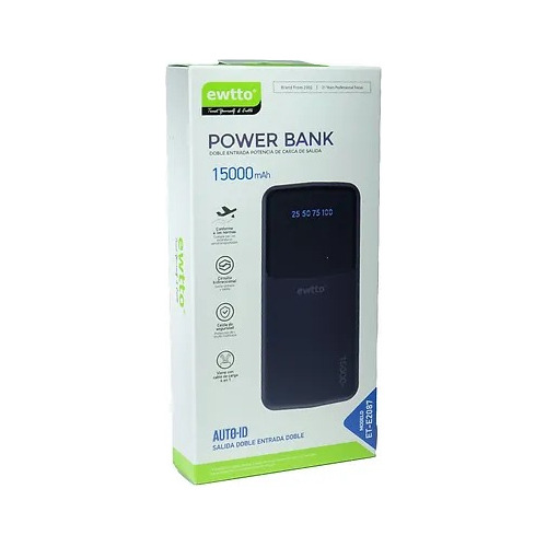 Power Bank Ewtto Et-e2087 15.000 Mah Con Cables