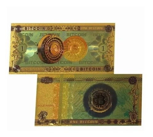 Billete Plata Bitcoin Coleccionable Oro Minería