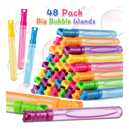 Pacote Com 48 Varinhas Big Bubble A Granel Em 6 Cores, Ideai