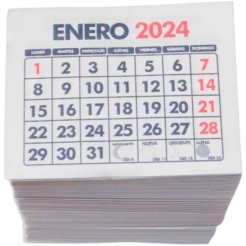 Mini Taco Calendario 2025 Pack 600 Unid. Cuotas sin interés