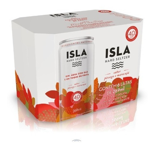 Isla Hard Seltzer Pêssego E Maracujá 269 Ml-pack 6un