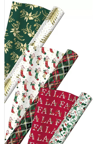 Imagen 3 de 6 de Rollos De Papel Para Regalo Diseño Elegante Verde Kirkland