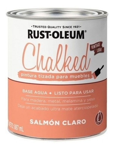 Brochable Chalked Rust Oleum Tizado Salmon Claro 887ml