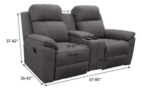 Funda Elástica Para Sofá De Dos Plazas Reclinable Con Consol