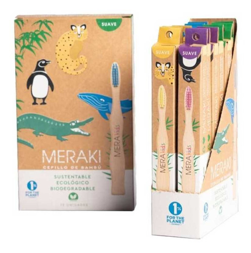 Cepillos Dientes Merakids(niños) Caja X 24u Bambu Biodegrad.